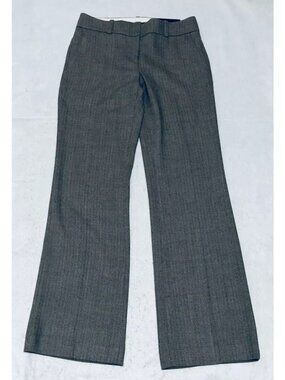 Ann Taylor Pants Womens 2 Brown Herringbone Trousers Wool Career Work Academia